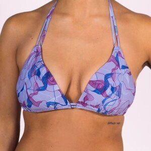 stria Swim Purple Triangle Bikini Top